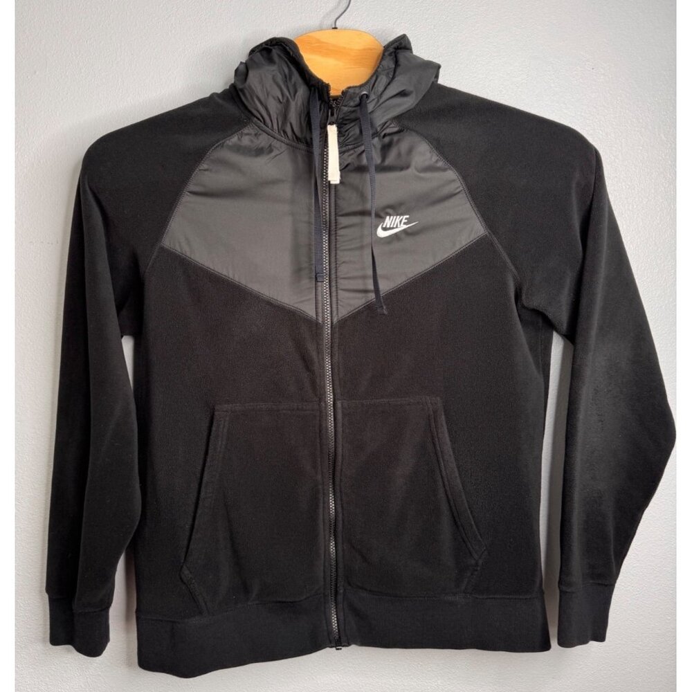 Nike Tech Fleece Windrunner Full Zip Black Hoodie Jacket SZ L - Picture 2 of 10